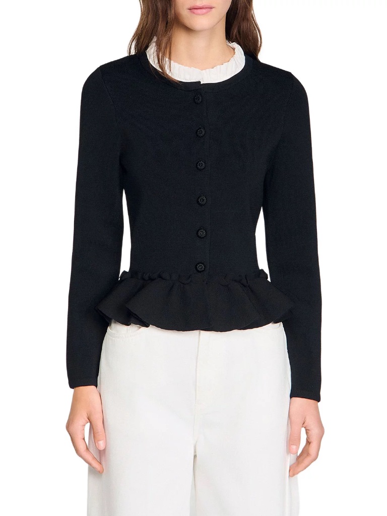 Aspen Removable Collar Peplum Cardigan